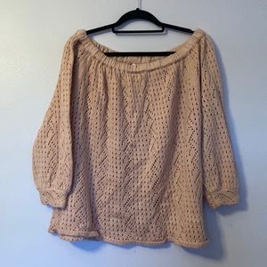 Off the shoulder peach Womans sweater